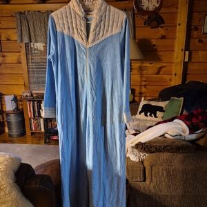Blue and White Women's Robe